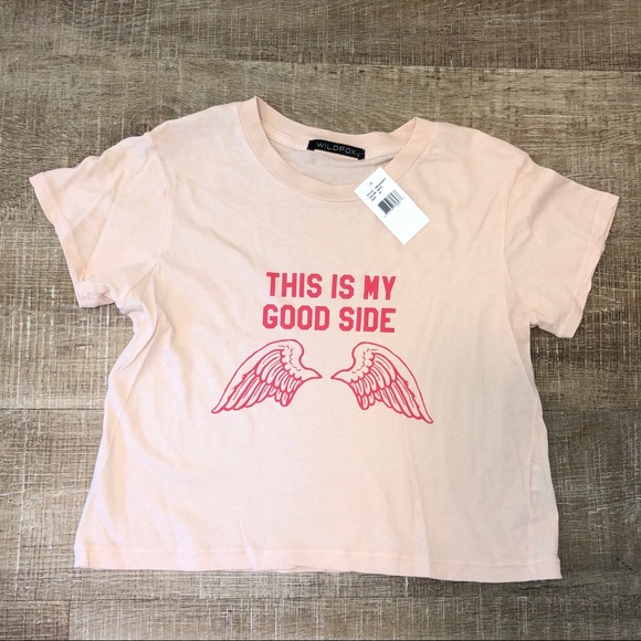 NWT Wildfox Good Side Crop Baby Tee Shirt - Picture 6 of 6